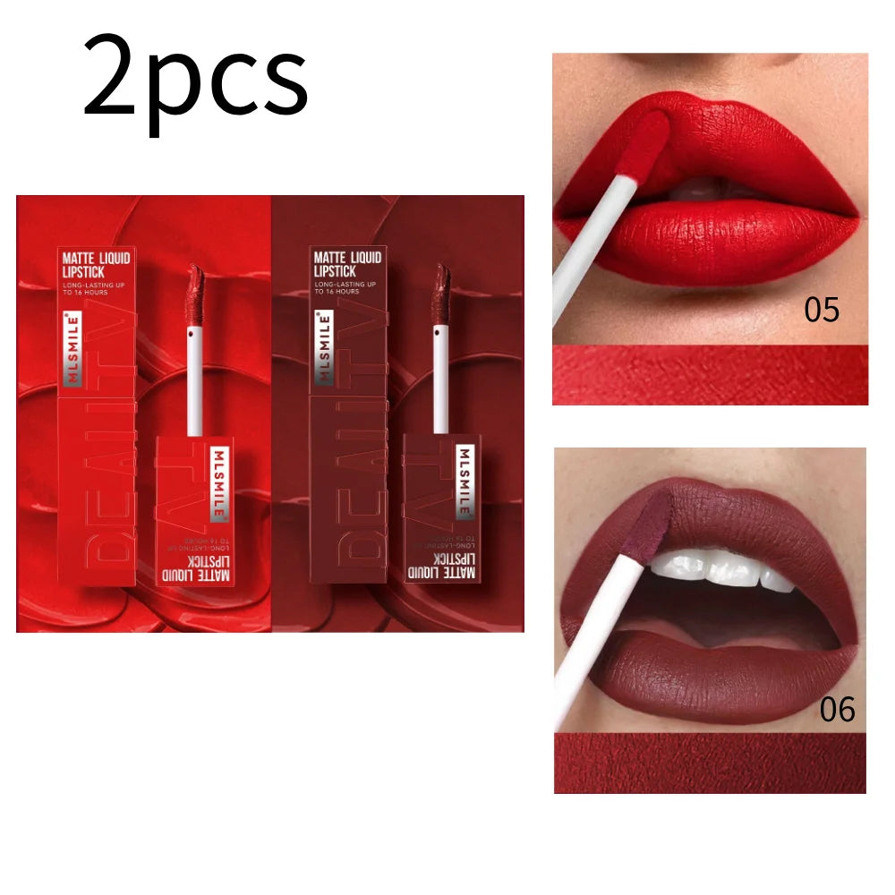 Rouge à Lèvres Liquide Satin Velours – Anti-Adhésif, Imperméable & Longue Durée