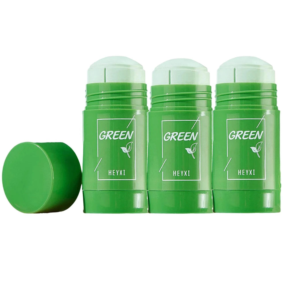 Bâton de Masque à l’Argile au Thé Vert – Nettoyage Profond, Anti-Acné & Réduction des Points Noirs (40g)