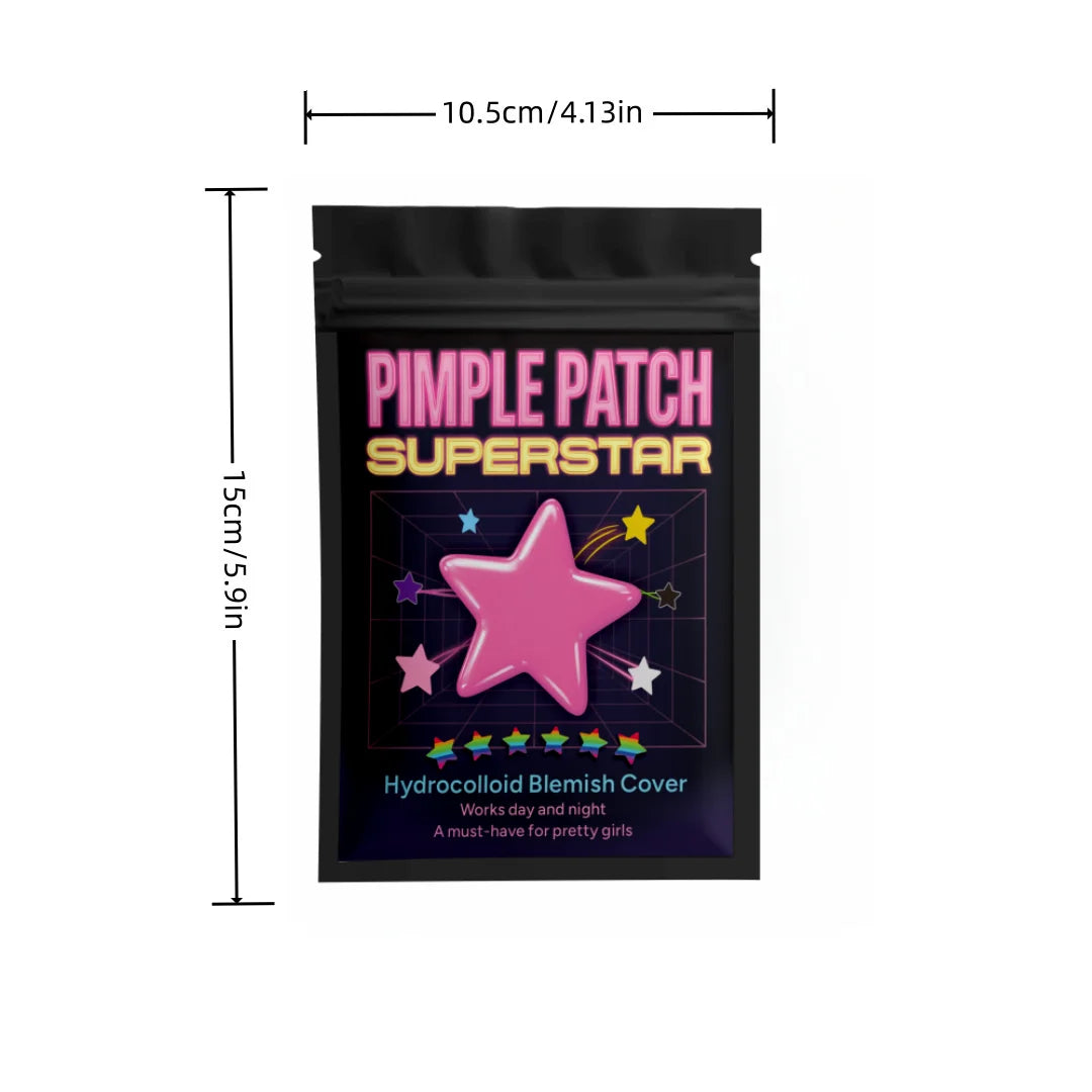 Patchs Anti-Acné Étoilés Multicolores – 480 pièces