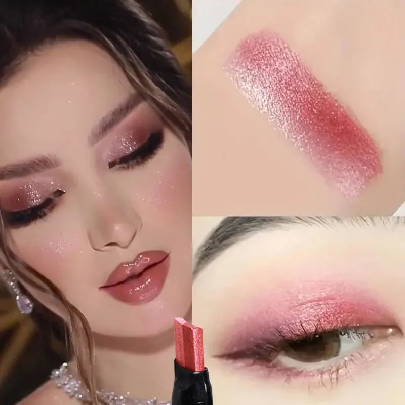 Bâton Fard à Paupières Double Couleur – Dégradé Scintillant & Effet Métallique Waterproof