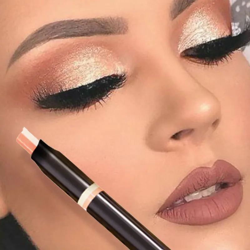 Bâton Fard à Paupières Double Couleur – Dégradé Scintillant & Effet Métallique Waterproof