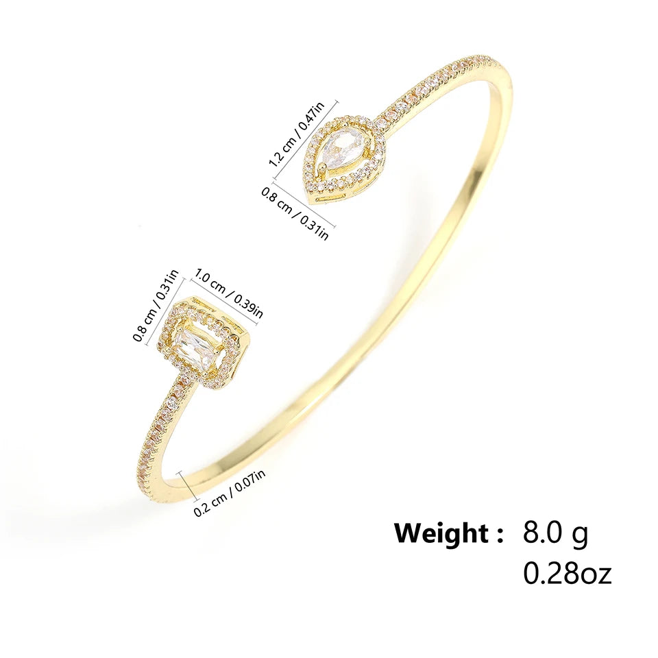 Bracelet Manchette Géométrique pour Femmes – Bijoux Mode Instagram en Zircone Cubique