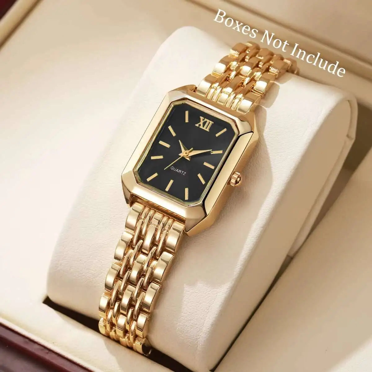 Montre à Quartz Rectangulaire pour Femmes – Bracelet Analogique de Luxe