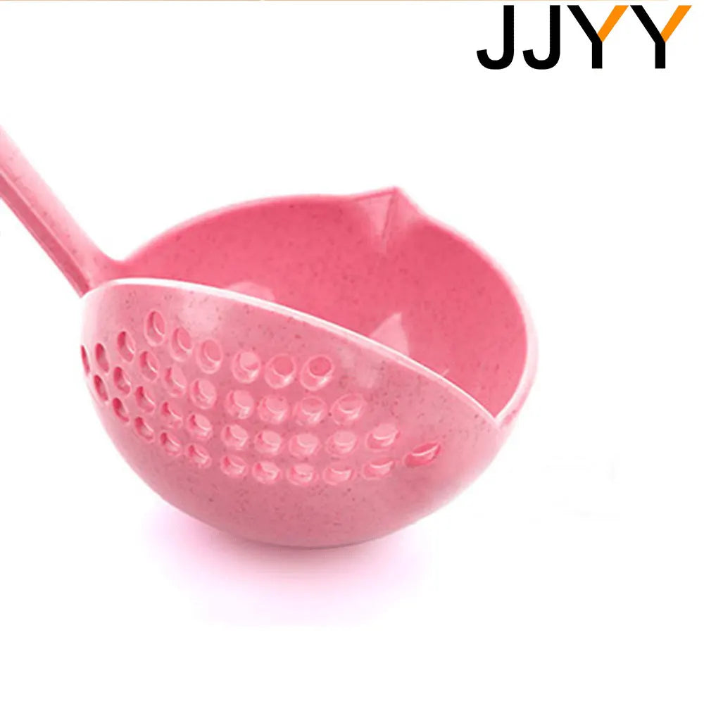 Cuillère de Cuisine 2 en 1 – Passoire Longue Manche & Filtre en Plastique