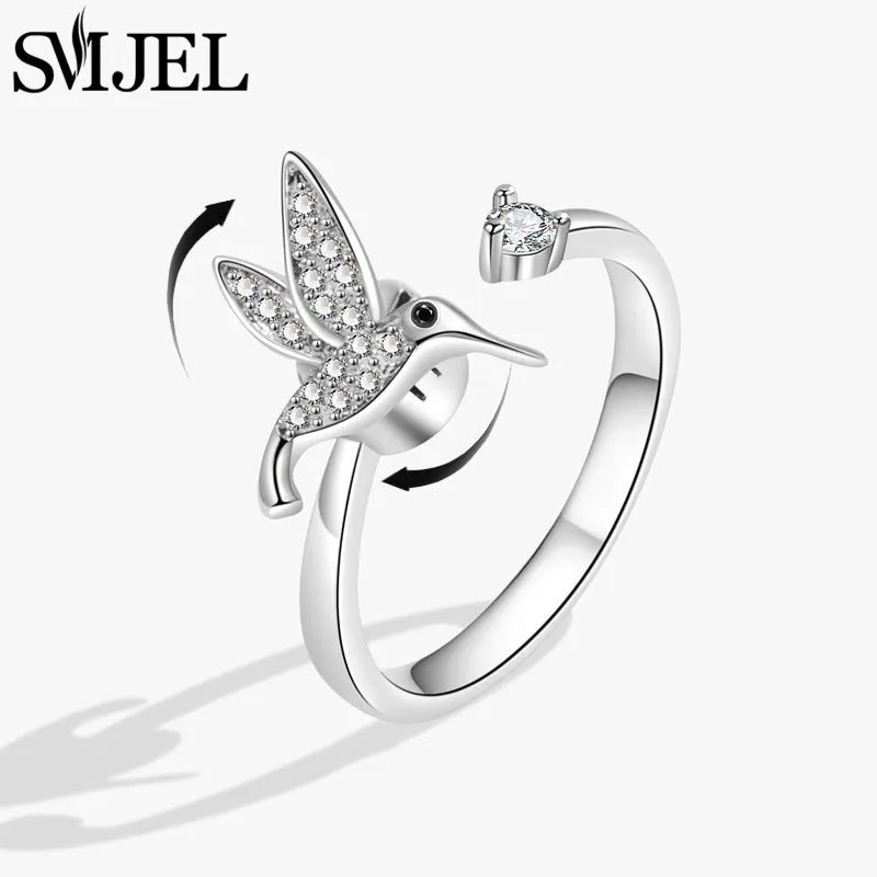 Bague Rotative Anti-Stress de Luxe –  Cristal, Tendance, Luxueux