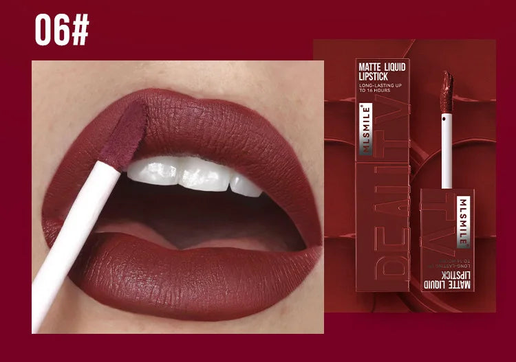 Rouge à Lèvres Liquide Satin Velours – Anti-Adhésif, Imperméable & Longue Durée