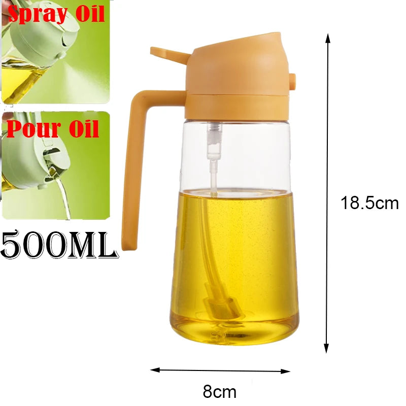 Bouteille de Pulvérisation d'Huile 2 en 1 – Distributeur et Injecteur 500 ml