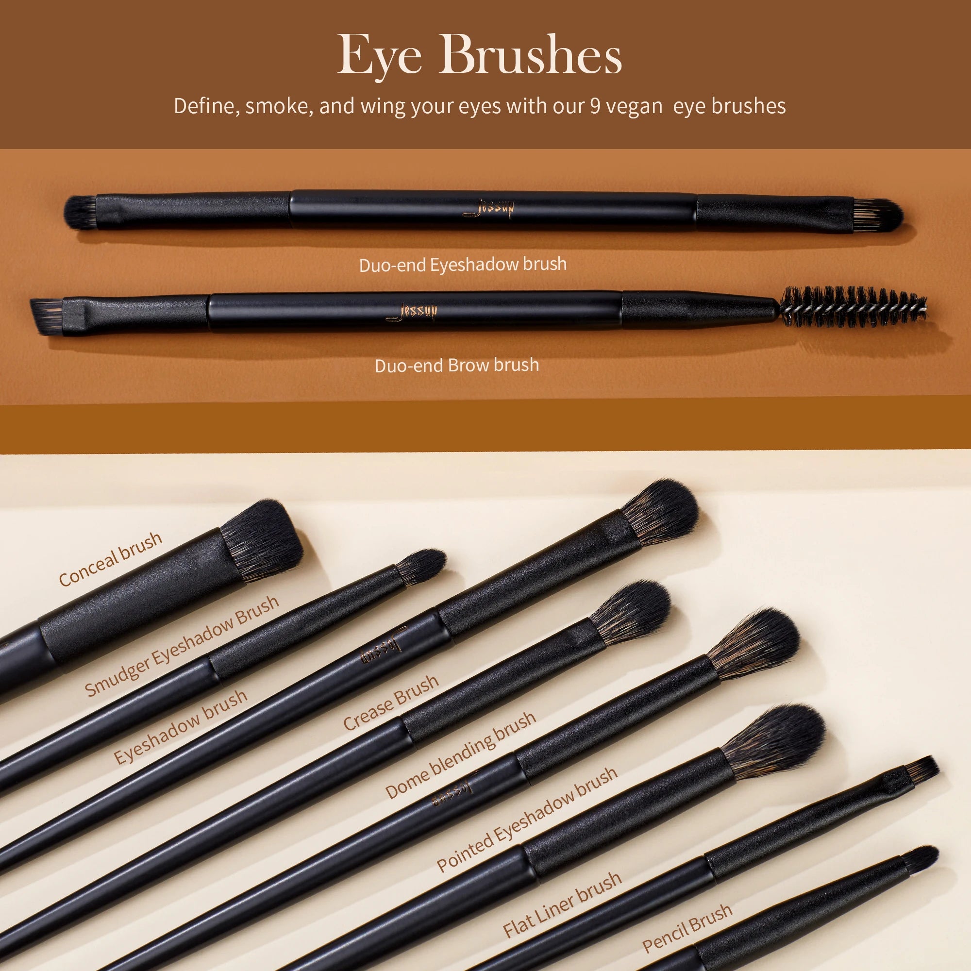 Pinceau de Maquillage Professionnel, Jessup Set,10-14pcs