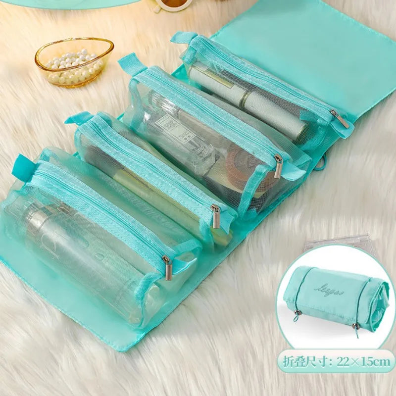 Trousse de Beauté Détachable 4 en 1 – Grande Capacité, Pliable et Portable pour Voyage et Déplacement