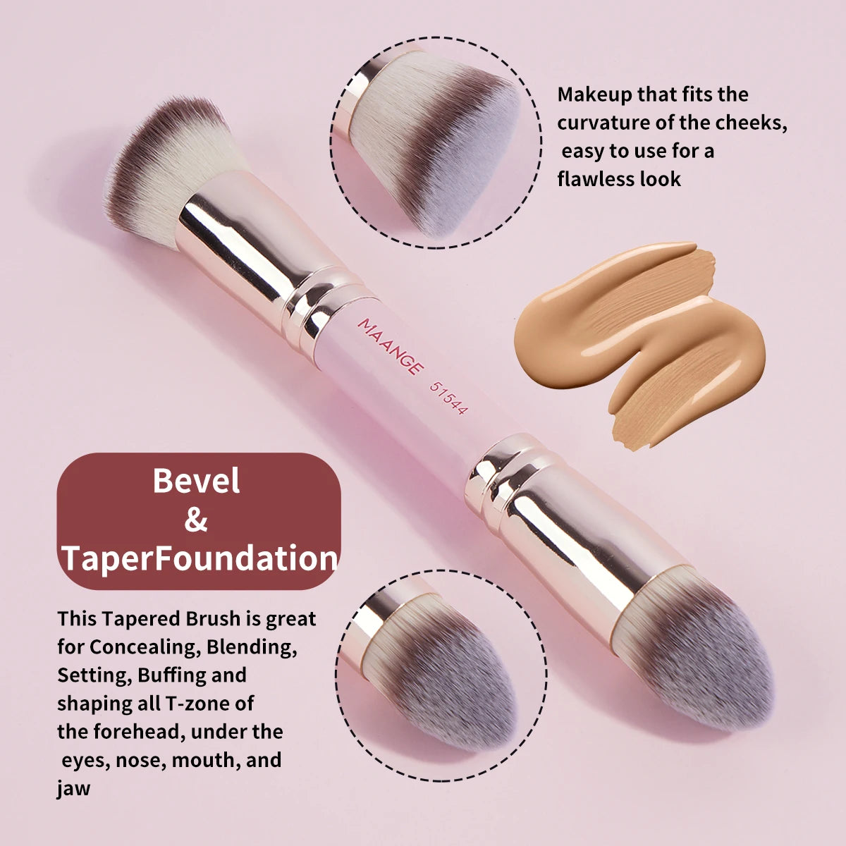 Ensemble de Pinceaux de Maquillage de Base – 4 Pièces avec Boîte