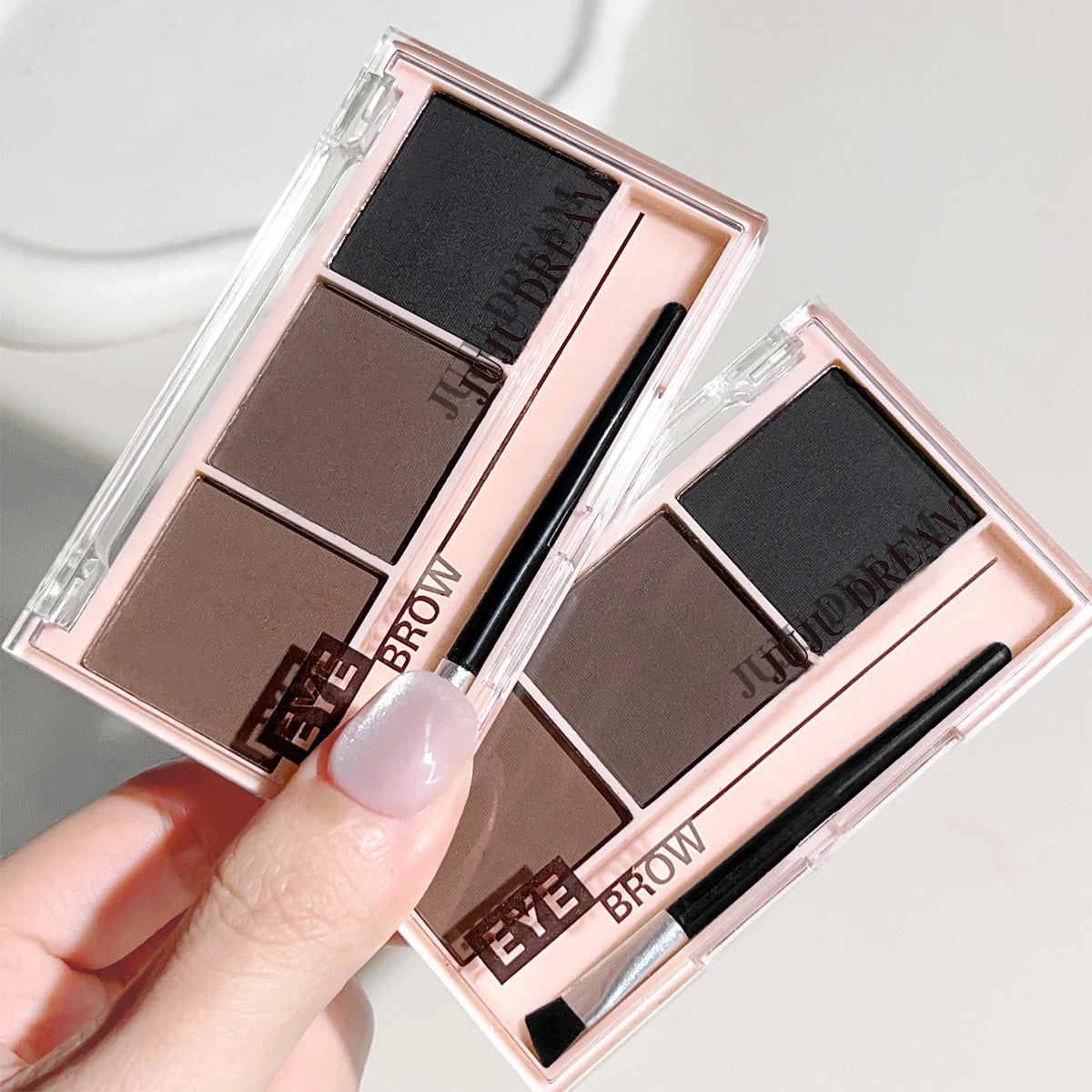 Ensemble de Poudre à Sourcils 3 Couleurs avec Pinceau
