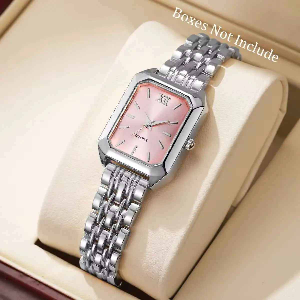 Montre à Quartz Rectangulaire pour Femmes – Bracelet Analogique de Luxe