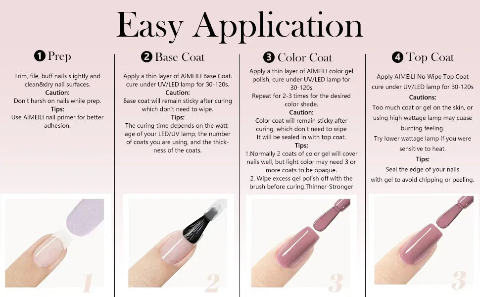 Ensemble de Gel Nail Art 8 ml – Gel de Base, Gel de Finition et Gel de Finition Mate pour Ongles
