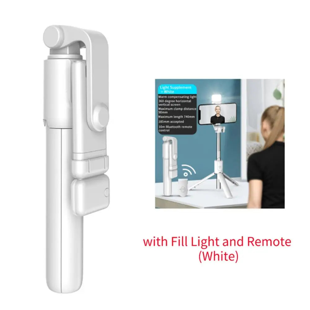 Trépied pour Selfie, Portable – Obturateur à Distance, Lumière LED inclus, Extensible et Rétractable, Connection via Bluetooth