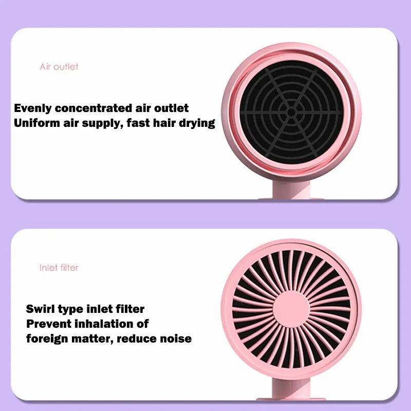 MINI Sèche Cheveux 750W avec Sac de Transport , Air Chaud Thermostatique