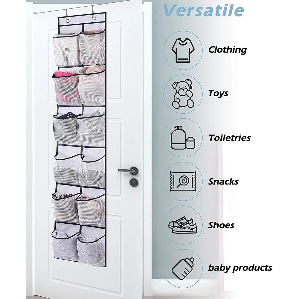 Organisateur de Chaussures Suspendu 12 Poches – Rangement Portable Transparent