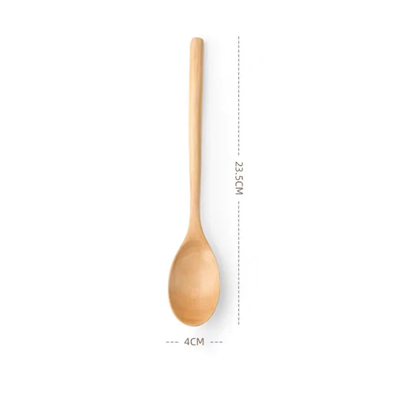 Cuillères en Bois Naturel Solide – Ustensiles de Cuisine Écologiques et Durables