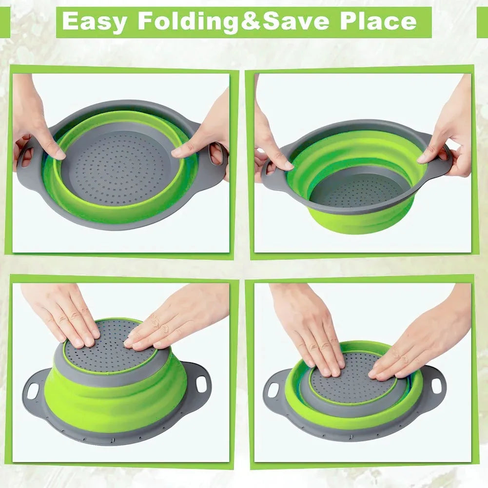 Panier de Vidange Pliant en Silicone – Passoire et Egouttoir Pliable pour Fruits et Légumes