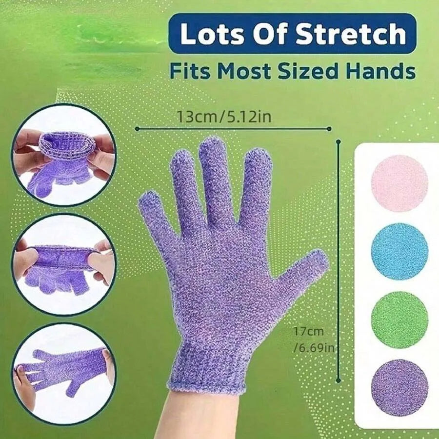 Gants de Douche Exfoliants Réversibles – Gommage Corporel et Nettoyage du Dos, Accessoire de Bain Pratique