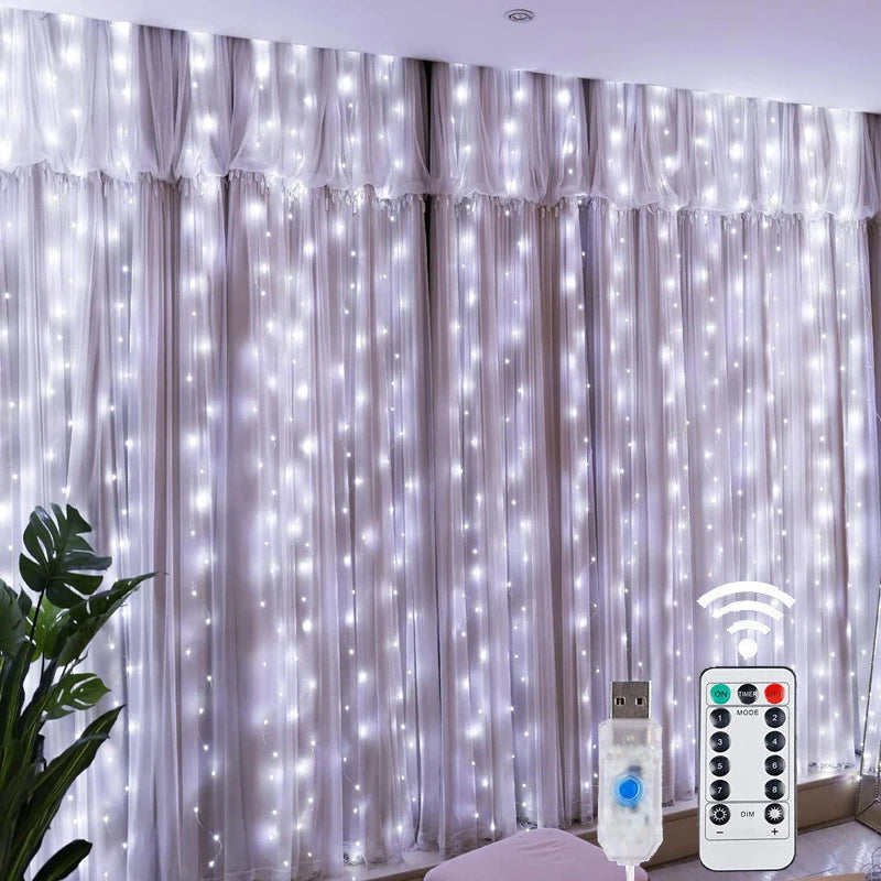 Rideau Lumineux LED à Fil de Cuivre – 8 Modes avec Télécommande USB
