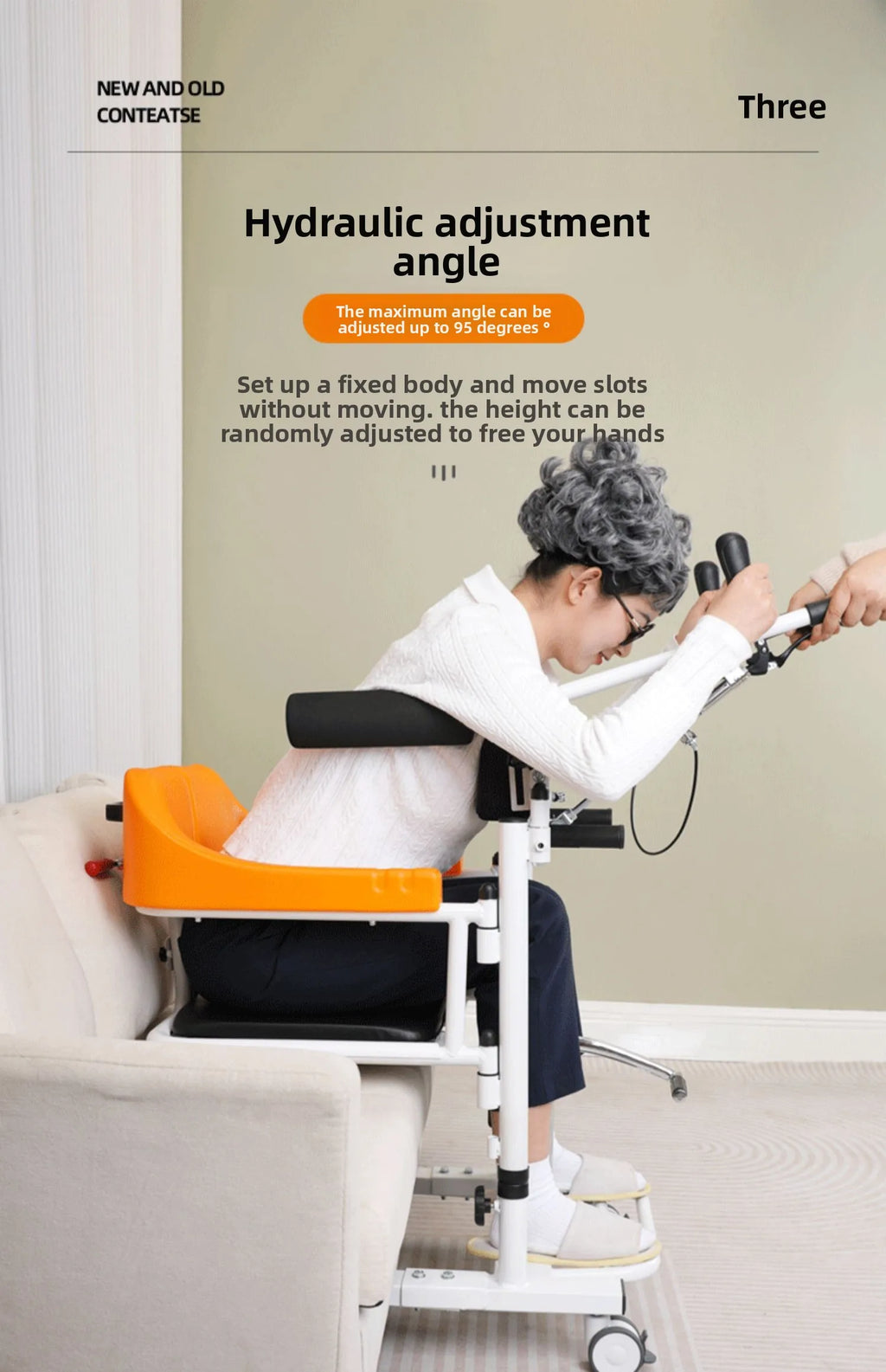 Chaise Hydraulique de Transfert d'ascenseur Patient W/180 ° Bac de lit à Siège Fendu