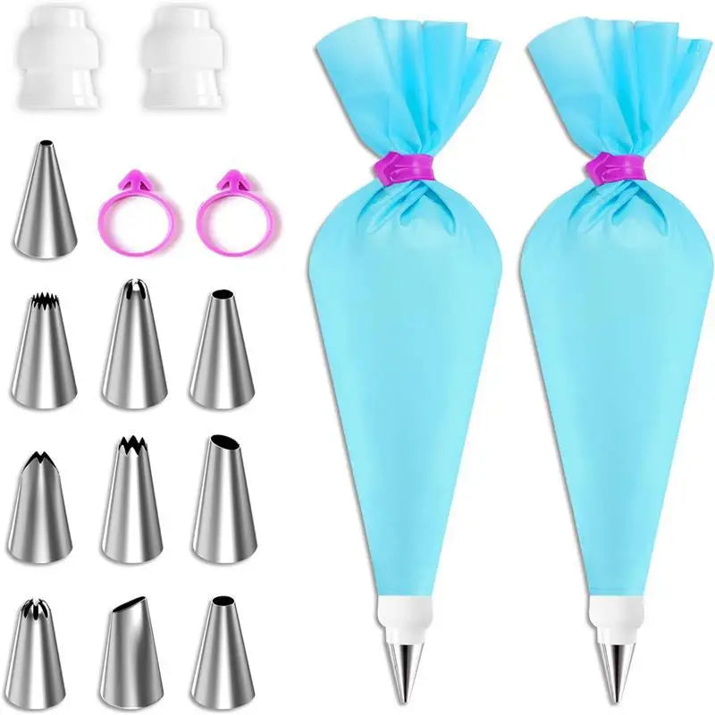 Kit de Décoration de Gâteaux – Poches à Douille et Embouts en Silicone Réutilisables