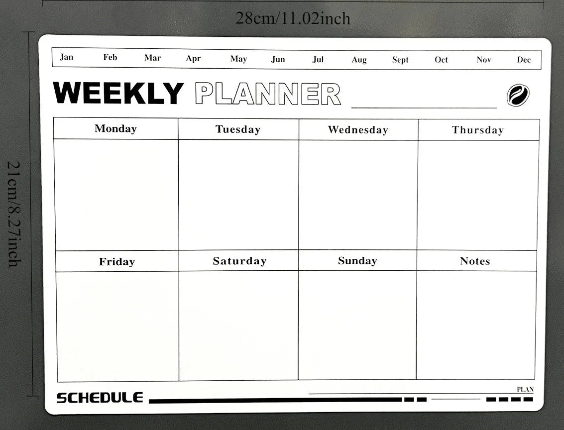 Aimant de Réfrigérateur Multi-Fonction – Planificateur Mensuel & Hebdomadaire