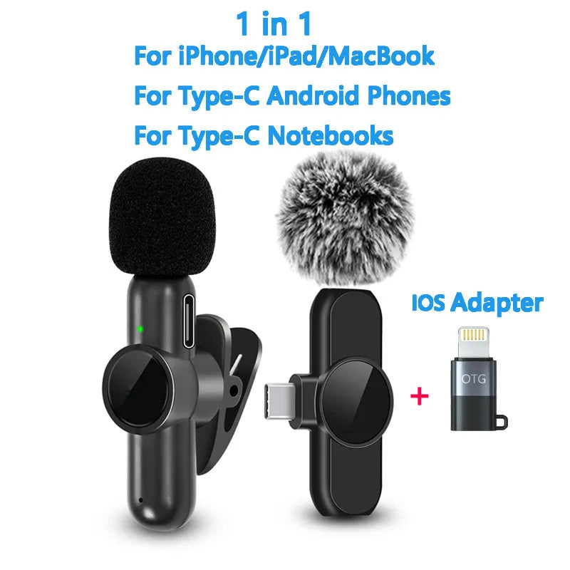 Microphone Lavallière sans fil 2.4G – Audio et Vidéo Haute Qualité