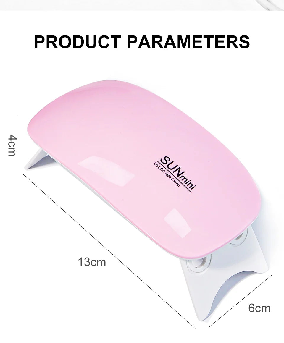 Mini Sèche-Ongles Portable 6W – Lampe LED UV de Manucure avec Câble USB