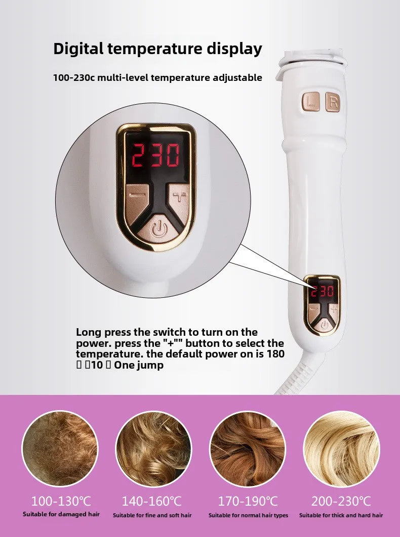 Bigoudi électrique automatique 1.1 pouces fer à friser rotatif avec affichage LED baguette à friser à chauffage rapide