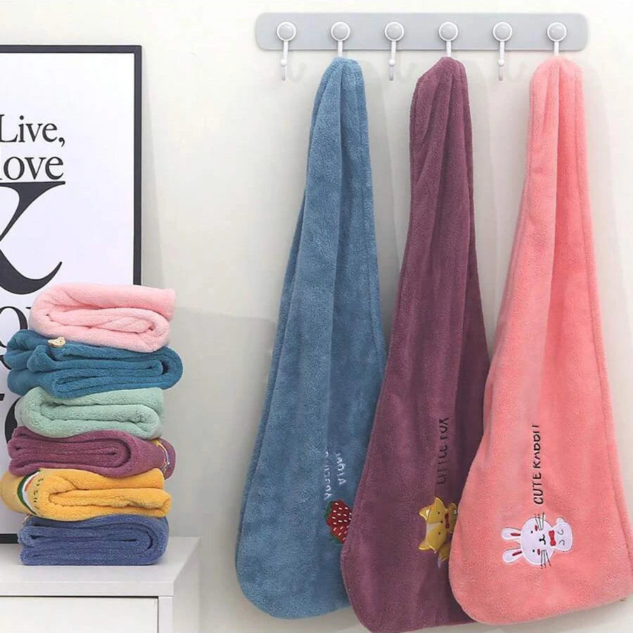 Bonnet de Séchage de Cheveux en Molleton de Corail – Absorbant et Rapide