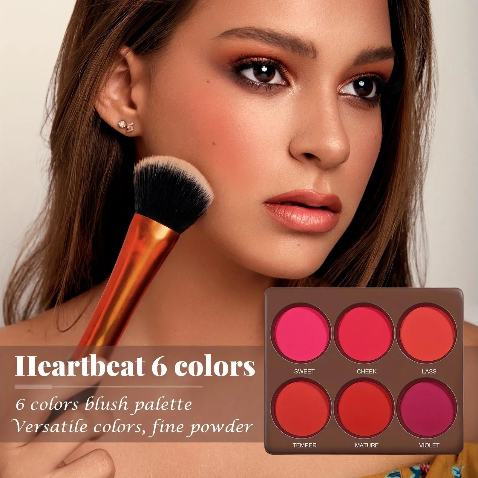 Palette de Fards à Joues Mats Waterproof – Couverture Moyenne, Finition Naturelle Longue Durée