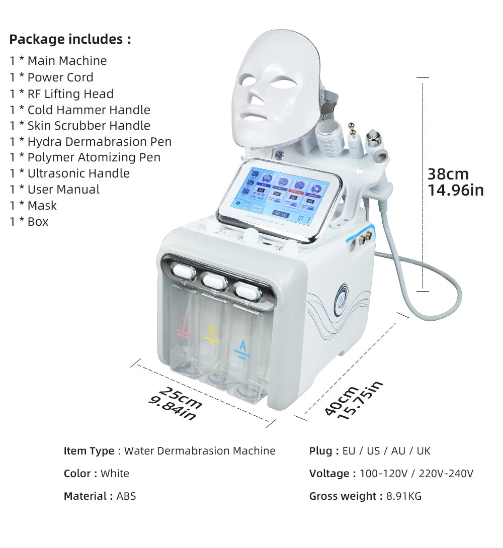 7 en 1 Machine Professionnel Hydra Eau Dermabrasion Instrument de Beauté Nettoyage de la Peau Skin Clean