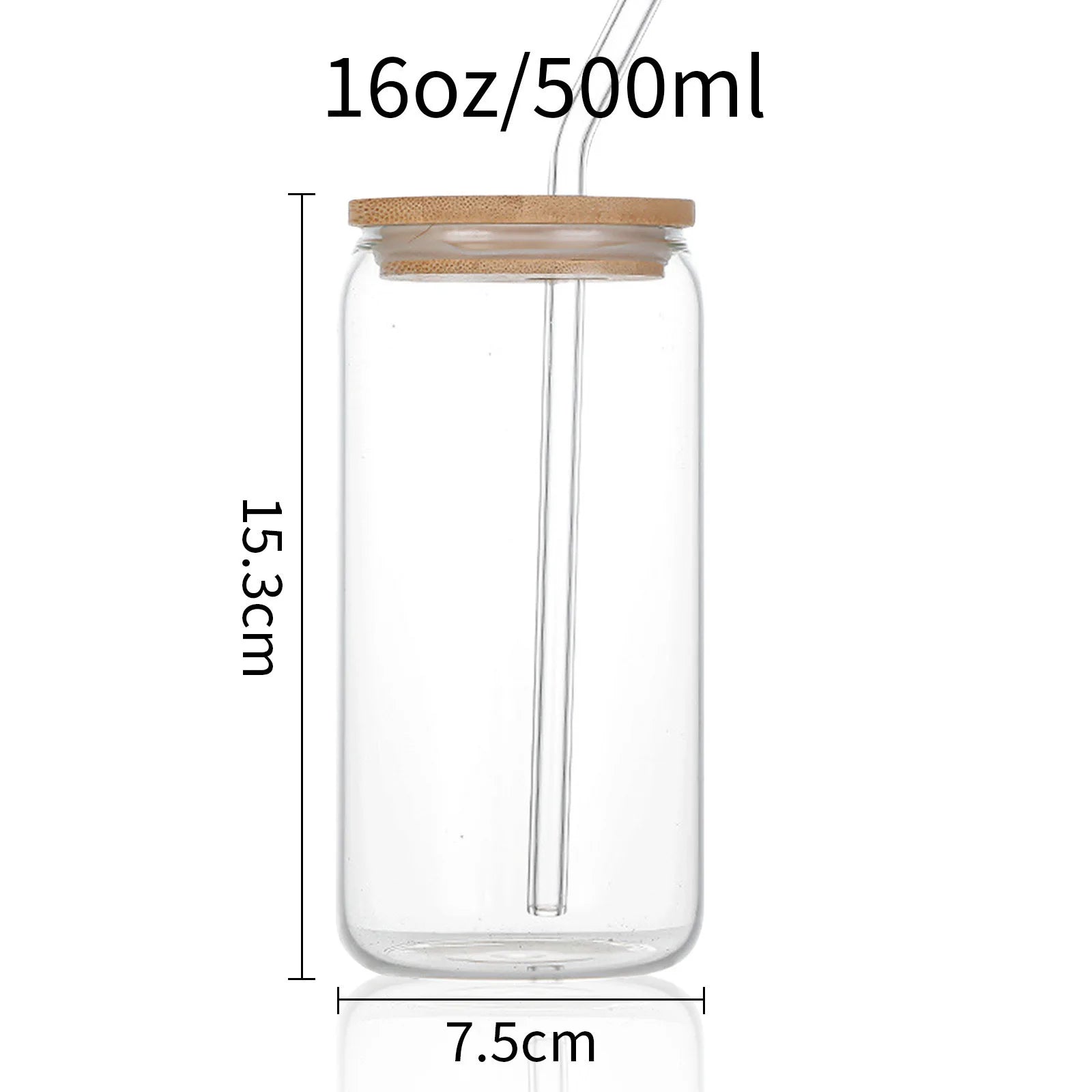 Tasse Réutilisable 500ml – Bouteille Style Pot avec Couvercle & Paille