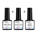 Ensemble de Gel Nail Art 8 ml – Gel de Base, Gel de Finition et Gel de Finition Mate pour Ongles