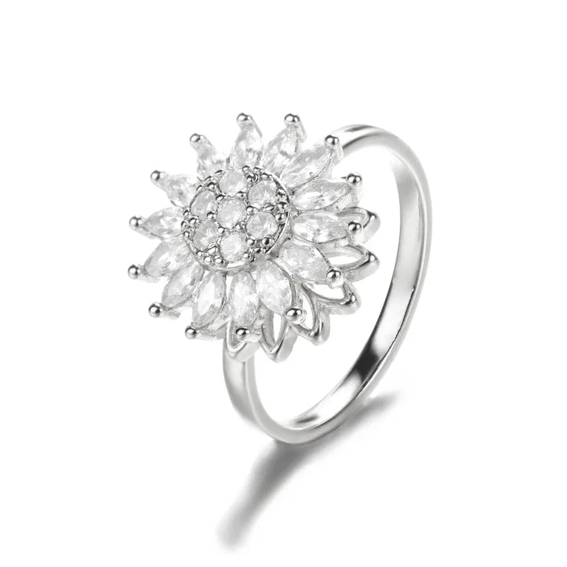 Bague Spinner Trèfle de Luxe – Anti-Stress Couleur Or 18K