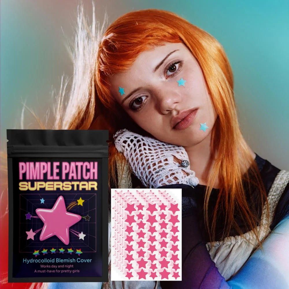 Patchs Anti-Acné Étoilés Multicolores – 480 pièces
