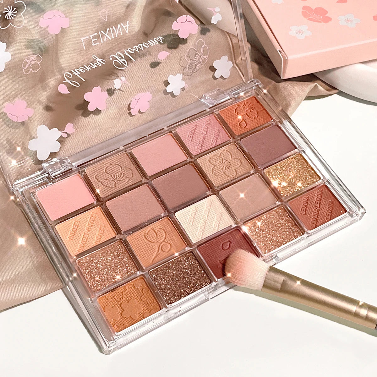 Plateau de Fard à Paupières 20 Couleurs – Maquillage Mat & Scintillant, Haute Pigmentation