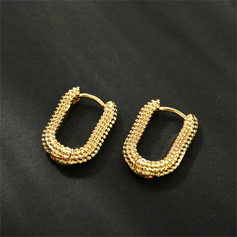 Boucles d’Oreilles Carrées Françaises en Alliage – Forme Géométrique Goutte d’Eau, Bijoux Tendance pour Femmes