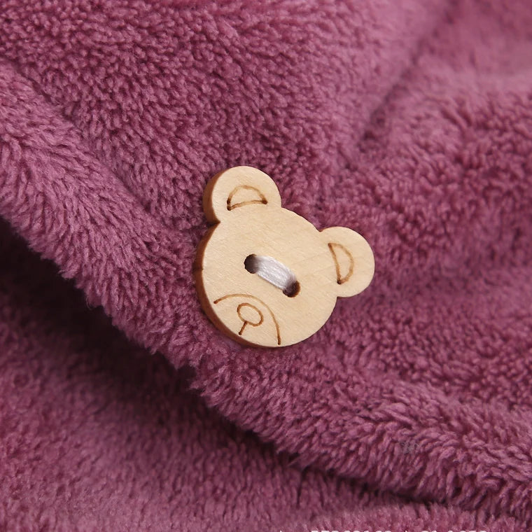 Bonnet de Séchage de Cheveux en Molleton de Corail – Absorbant et Rapide