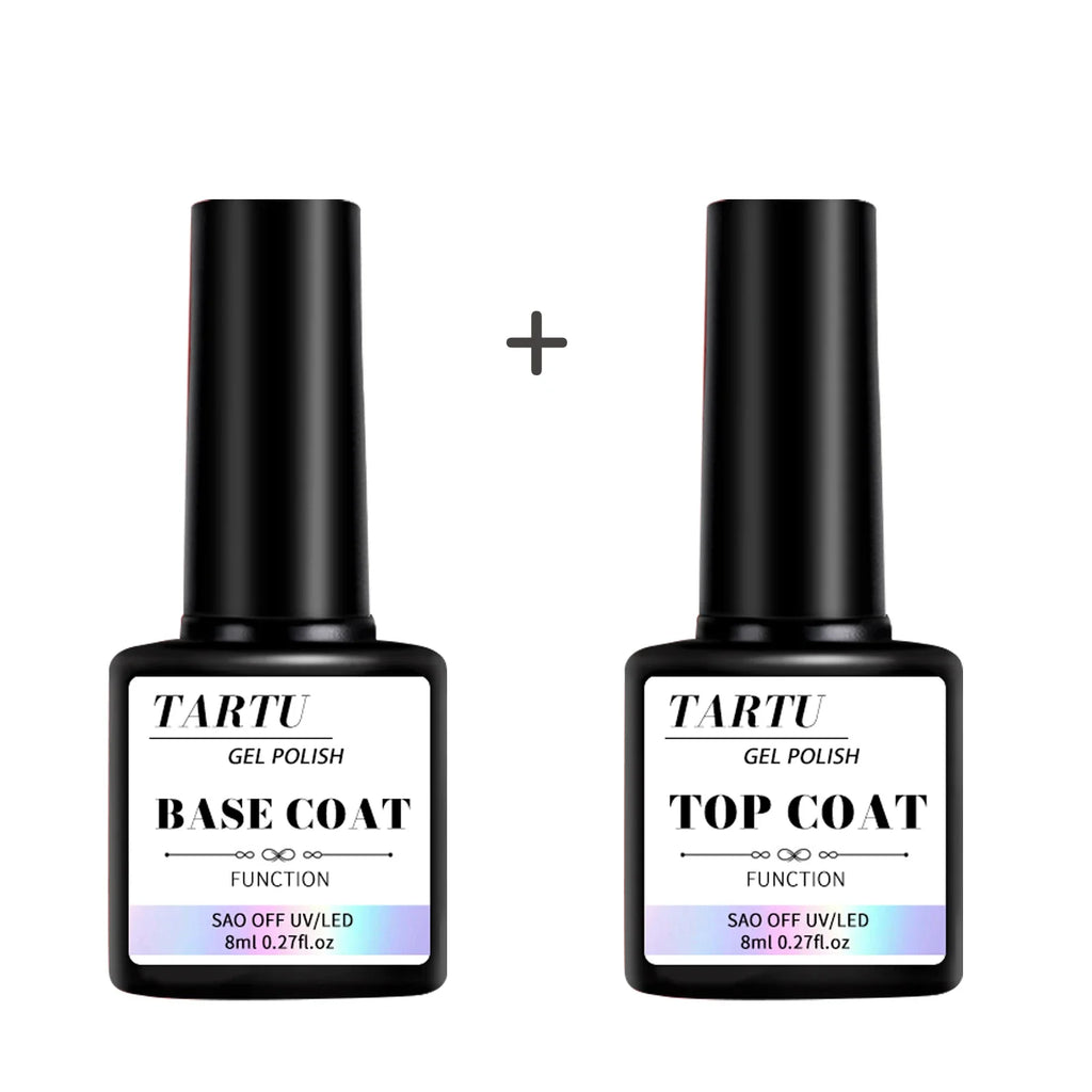 Ensemble de Gel Nail Art 8 ml – Gel de Base, Gel de Finition et Gel de Finition Mate pour Ongles