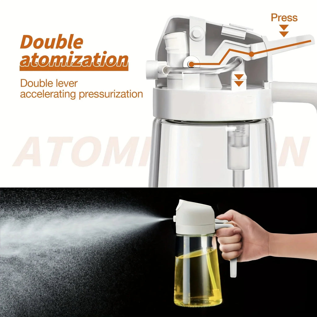 Bouteille de Pulvérisation d'Huile 2 en 1 – Distributeur et Injecteur 500 ml