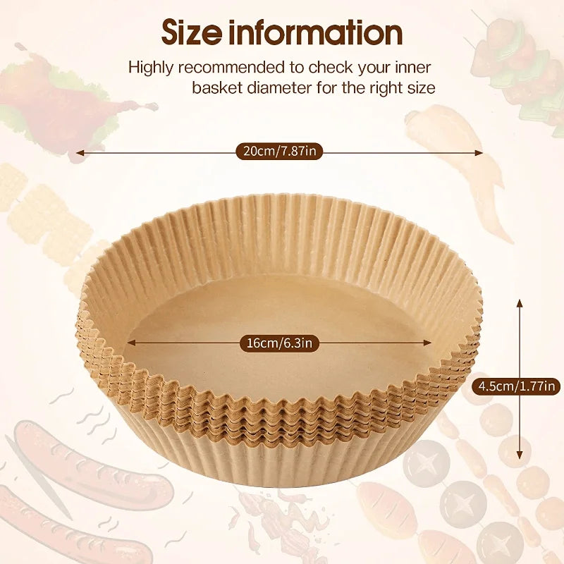 Papier de Cuisson pour Friteuse à Air – Jetable, Antiadhésif et Résistant à l’Huile