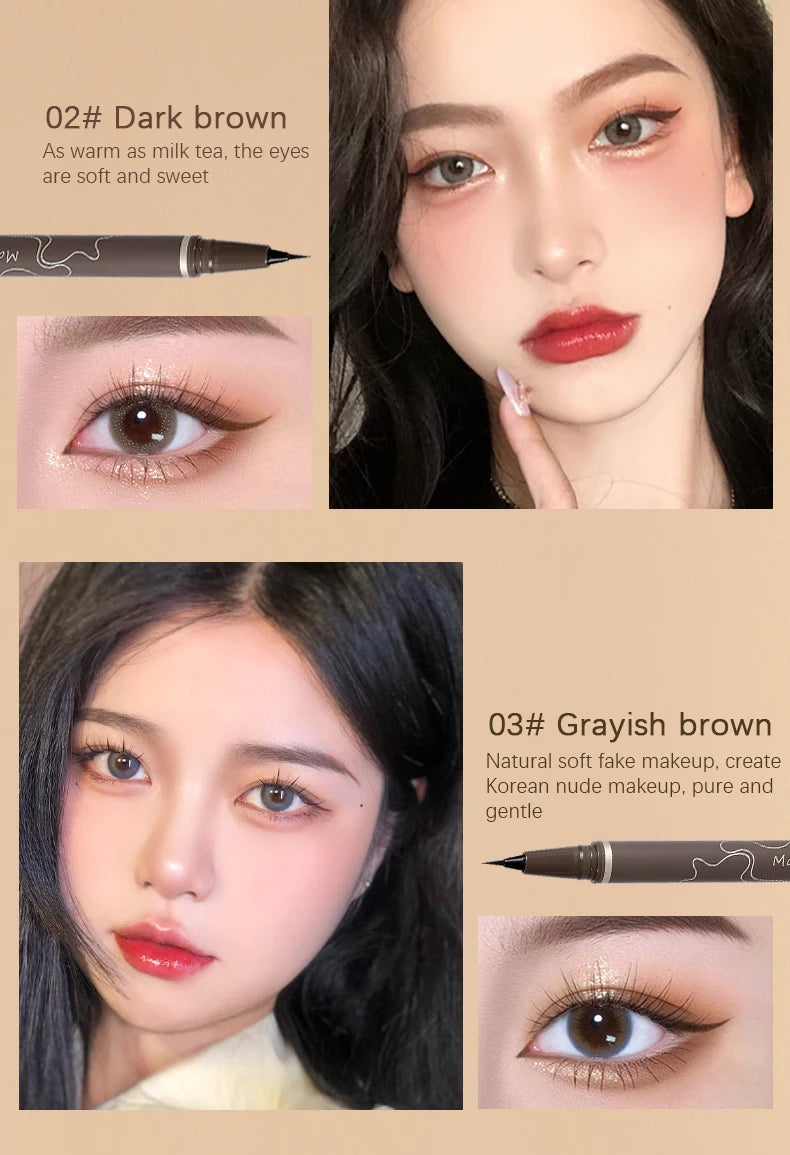 Stylo Eyeliner Imperméable – Pointe Très Fine, Séchage Rapide & Longue Tenue