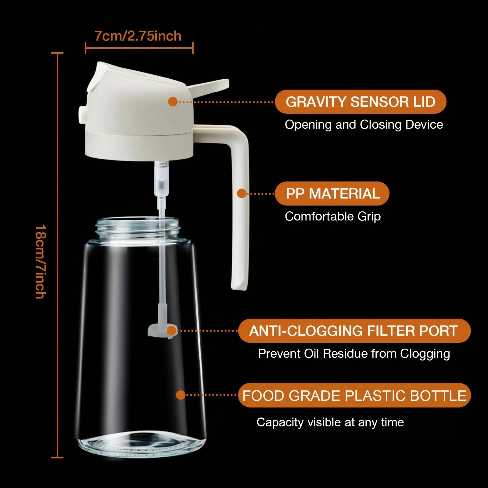 Bouteille de Pulvérisation d'Huile 2 en 1 – Distributeur et Injecteur 500 ml