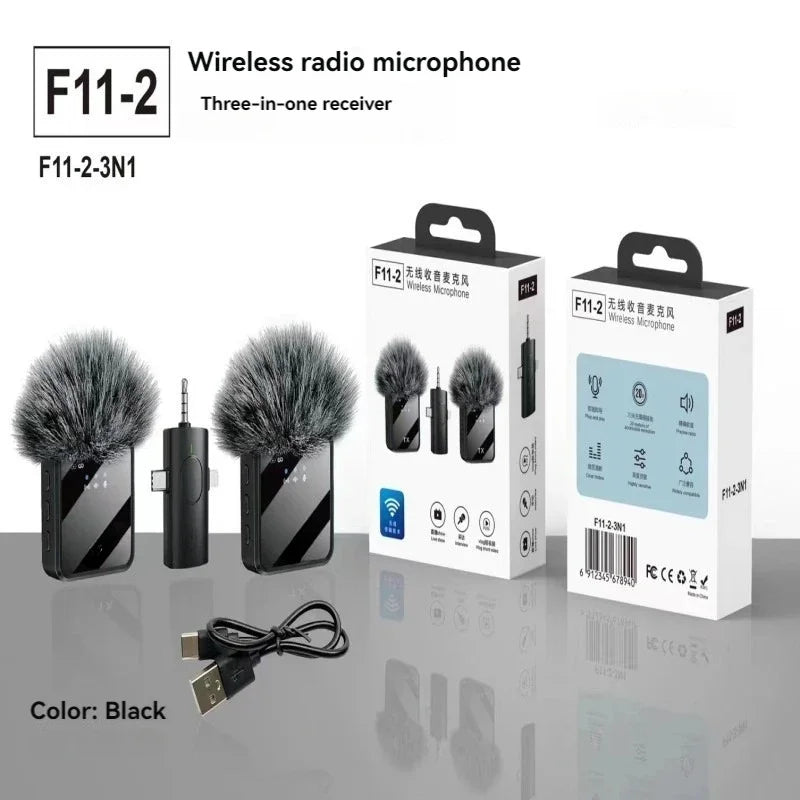 Microphone 3 en 1 sans Fil – Compatible avec iPhone/Android (Microphone + Enregistreur + Haut-parleur)