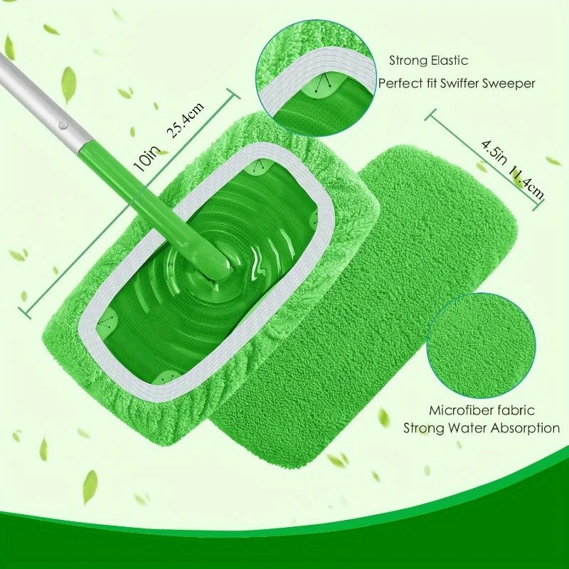Tampons de Vadrouille Réutilisables en Fibres Ultra-Fines – Haute Absorption – Lot de 4