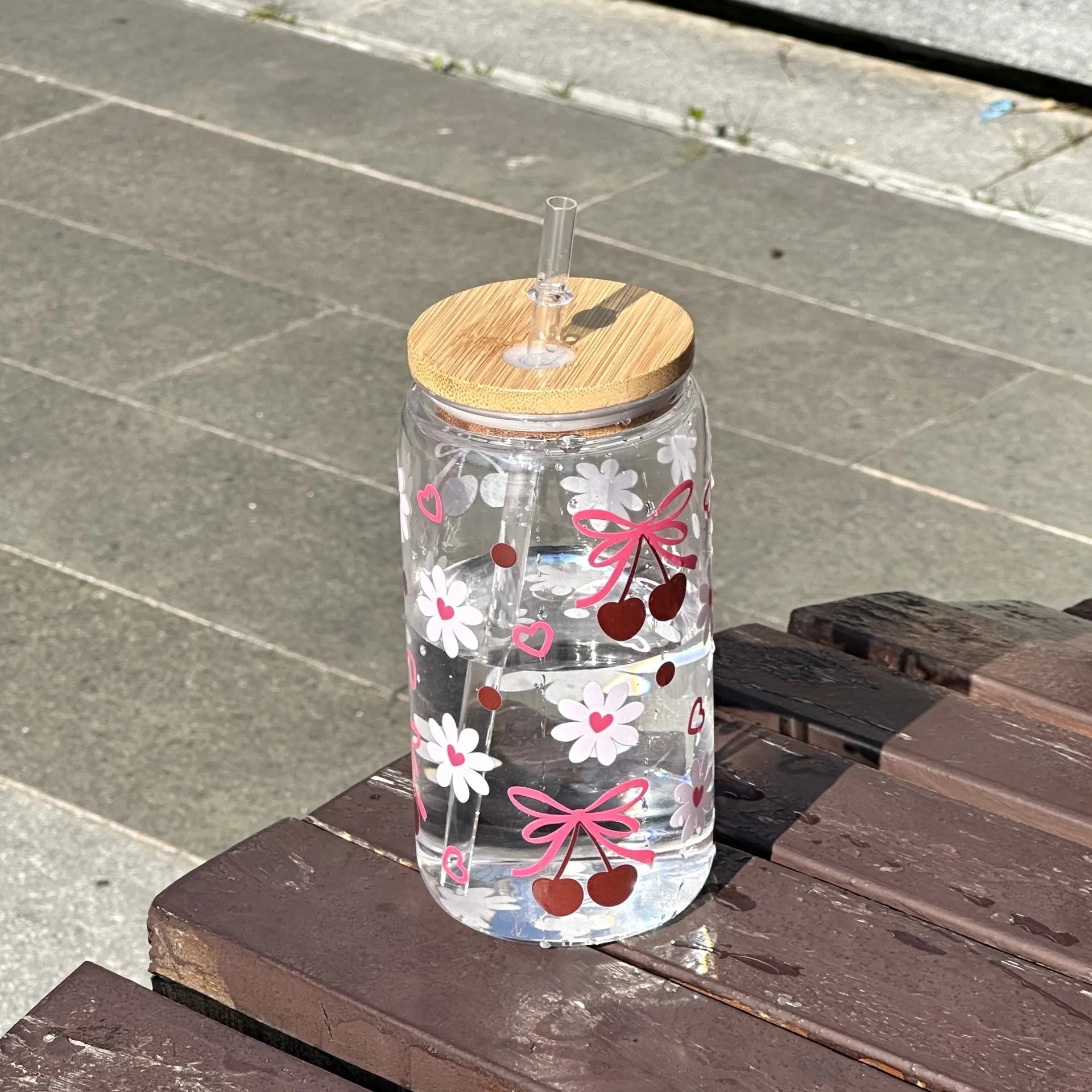Tasse Réutilisable 500ml – Bouteille Style Pot avec Couvercle & Paille