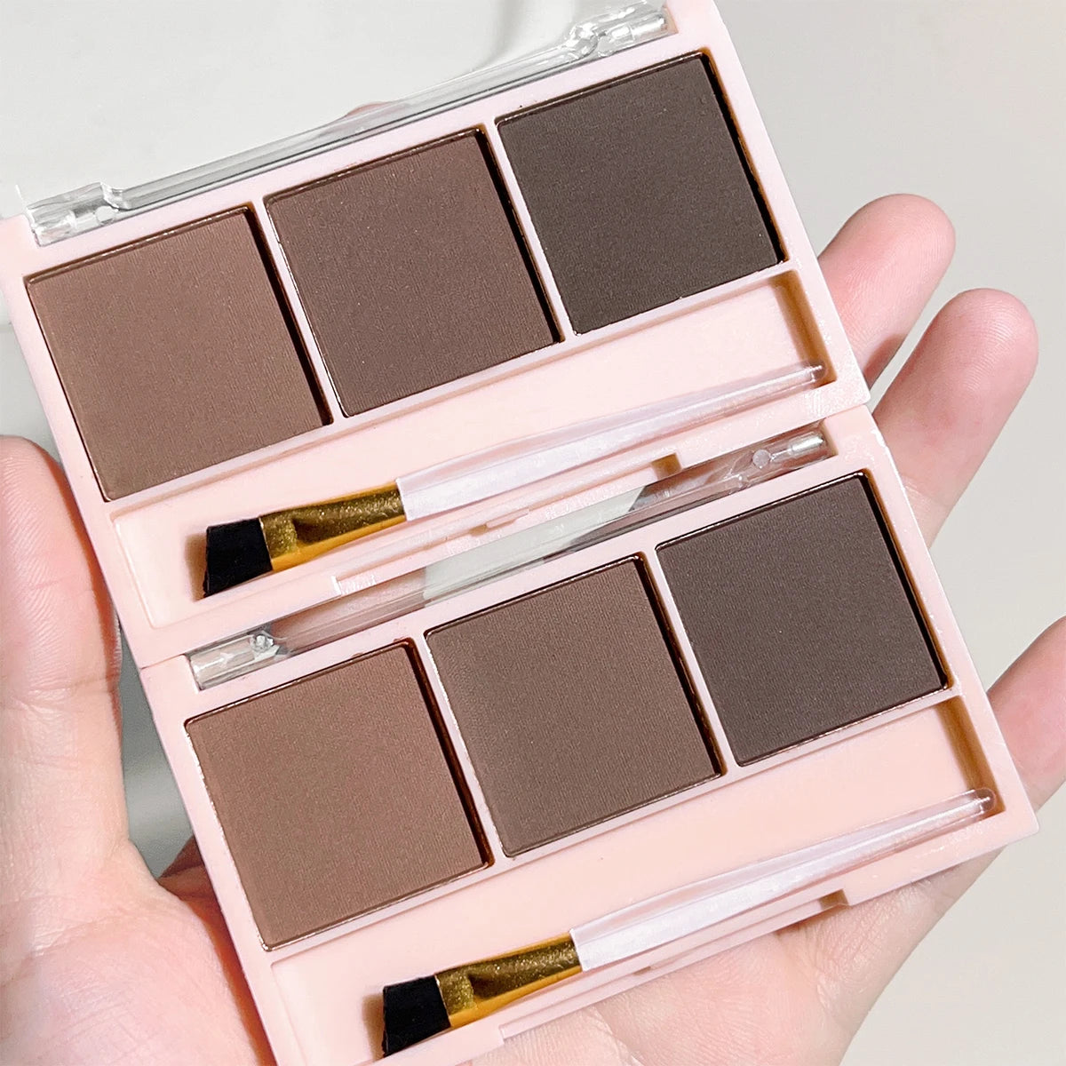 Ensemble de Poudre à Sourcils 3 Couleurs avec Pinceau