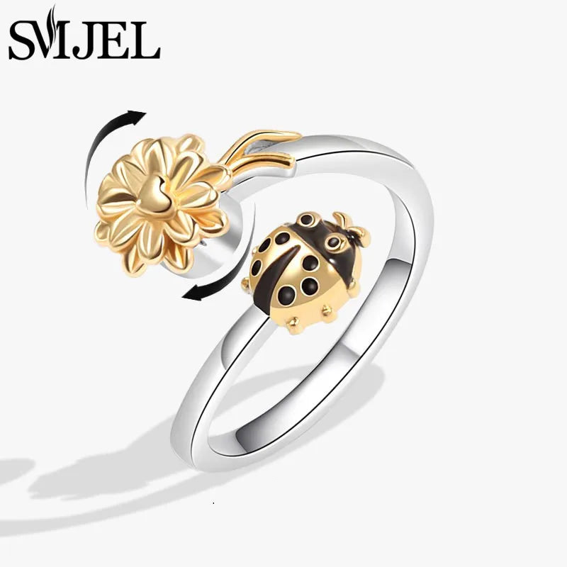 Bague Rotative Anti-Stress de Luxe –  Cristal, Tendance, Luxueux